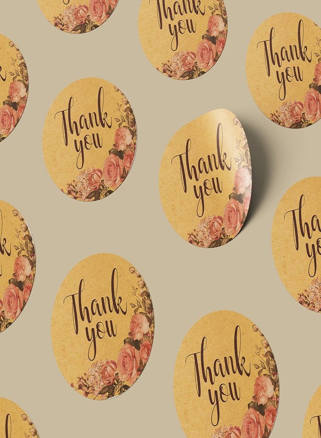 D2C Gift Wrapping Supplies Round Floral Printed Thank You Gift Wrap Sticker D4 for Small Business Decorative Craft Sealing tag (30) - Image 3